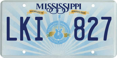 MS license plate LKI827