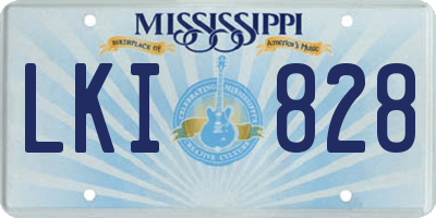 MS license plate LKI828