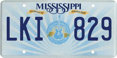 MS license plate LKI829