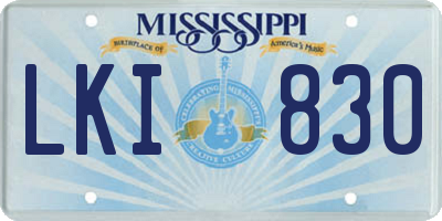 MS license plate LKI830