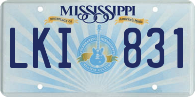 MS license plate LKI831