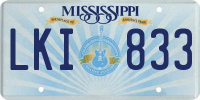 MS license plate LKI833