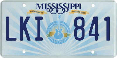 MS license plate LKI841