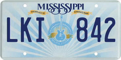 MS license plate LKI842