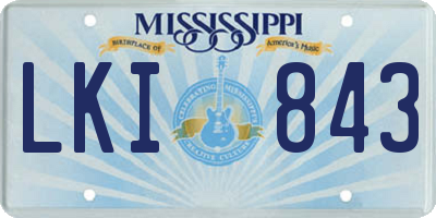 MS license plate LKI843
