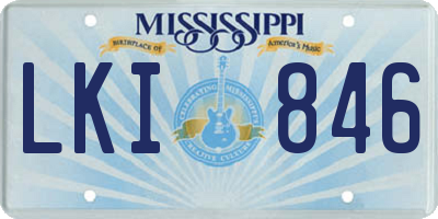 MS license plate LKI846