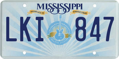 MS license plate LKI847