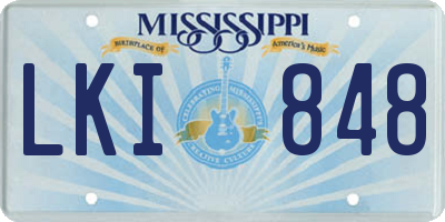 MS license plate LKI848