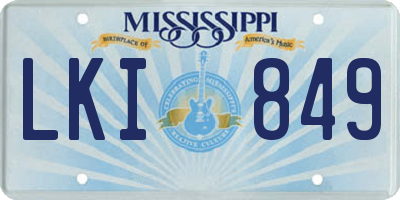 MS license plate LKI849