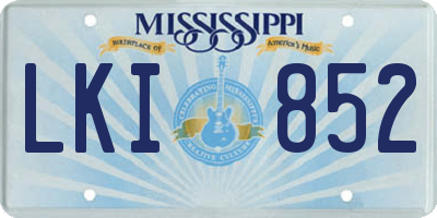 MS license plate LKI852