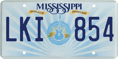 MS license plate LKI854