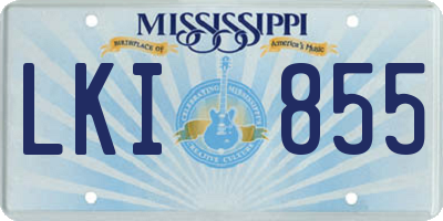 MS license plate LKI855