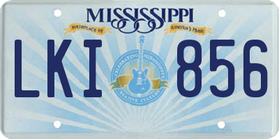 MS license plate LKI856