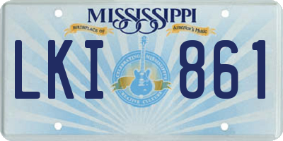 MS license plate LKI861