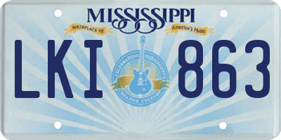 MS license plate LKI863