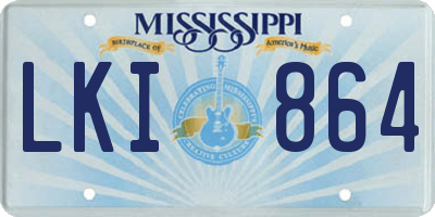 MS license plate LKI864