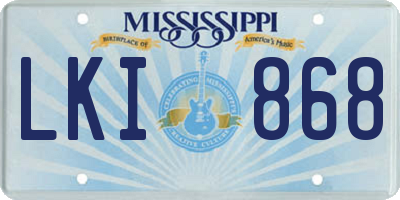 MS license plate LKI868