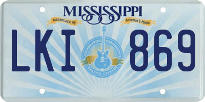 MS license plate LKI869