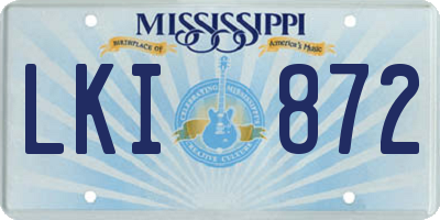 MS license plate LKI872