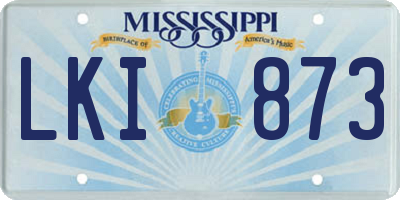 MS license plate LKI873