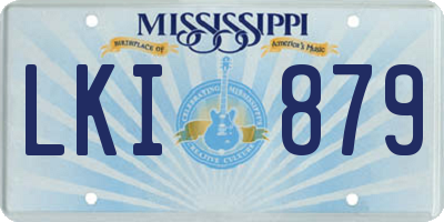 MS license plate LKI879