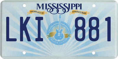 MS license plate LKI881