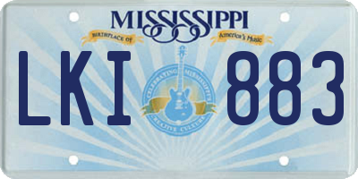 MS license plate LKI883