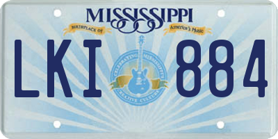 MS license plate LKI884