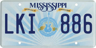 MS license plate LKI886