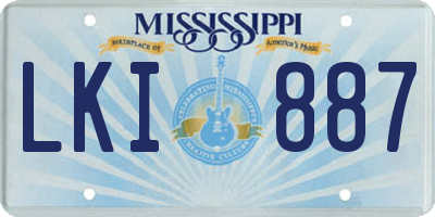 MS license plate LKI887