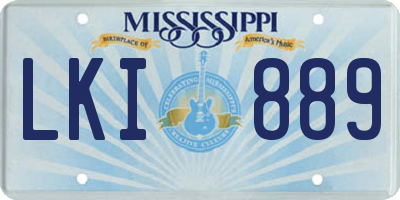 MS license plate LKI889