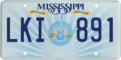 MS license plate LKI891