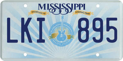 MS license plate LKI895
