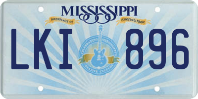MS license plate LKI896