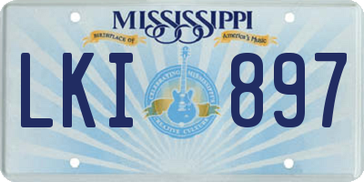 MS license plate LKI897