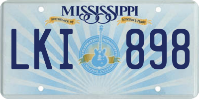 MS license plate LKI898