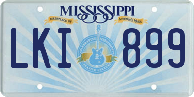 MS license plate LKI899