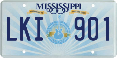 MS license plate LKI901