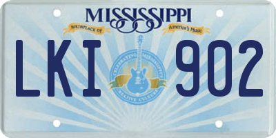 MS license plate LKI902