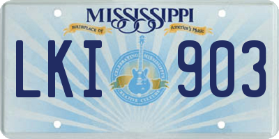 MS license plate LKI903
