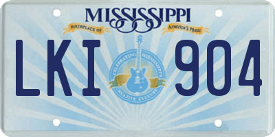 MS license plate LKI904