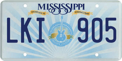 MS license plate LKI905