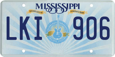 MS license plate LKI906