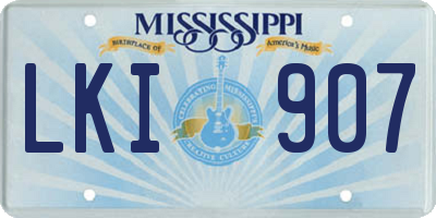MS license plate LKI907