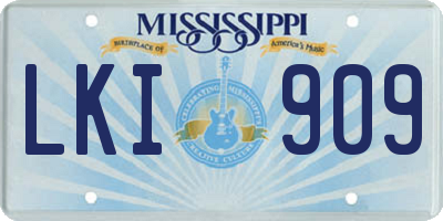 MS license plate LKI909