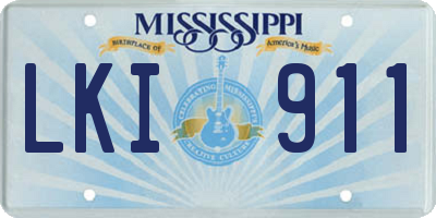 MS license plate LKI911