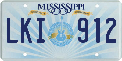 MS license plate LKI912