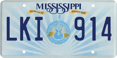 MS license plate LKI914