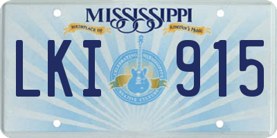 MS license plate LKI915