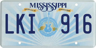 MS license plate LKI916